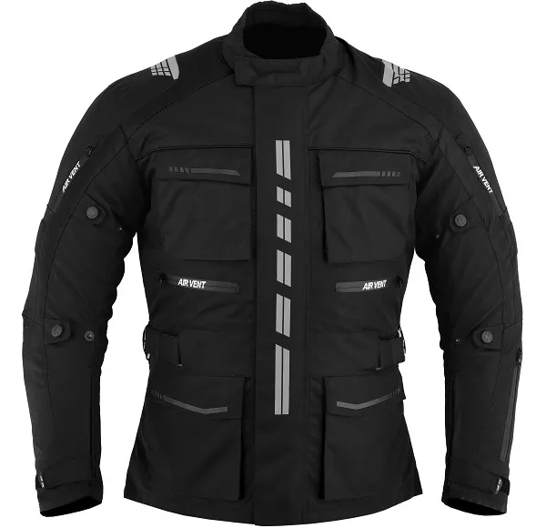 CHAQUETA DE MOTO EN CORDURA 3/4 CON PROTECCIONES C.E., IMPERMEABLE, UNISEX, ATENEA NEGRA