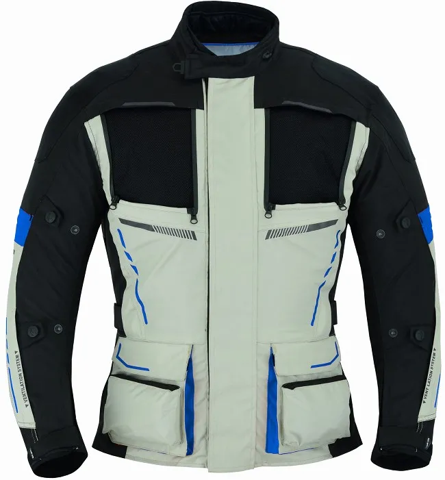 CHAQUETA DE MOTO TITAN AZUL 4SEASON EN CORDURA CUATRO ESTACIONES TRICAPA TIPO 3/4 CON PROTECCIONES C.E., IMPERMEABLE, UNISEX - Imagen 6